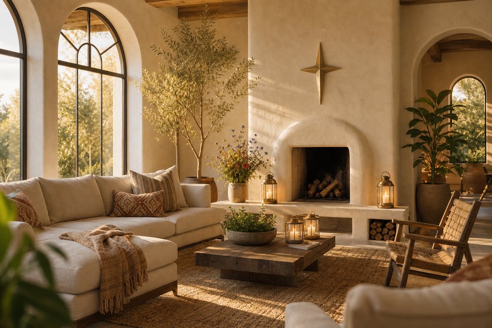 A warm, light filled Christofuturist great room